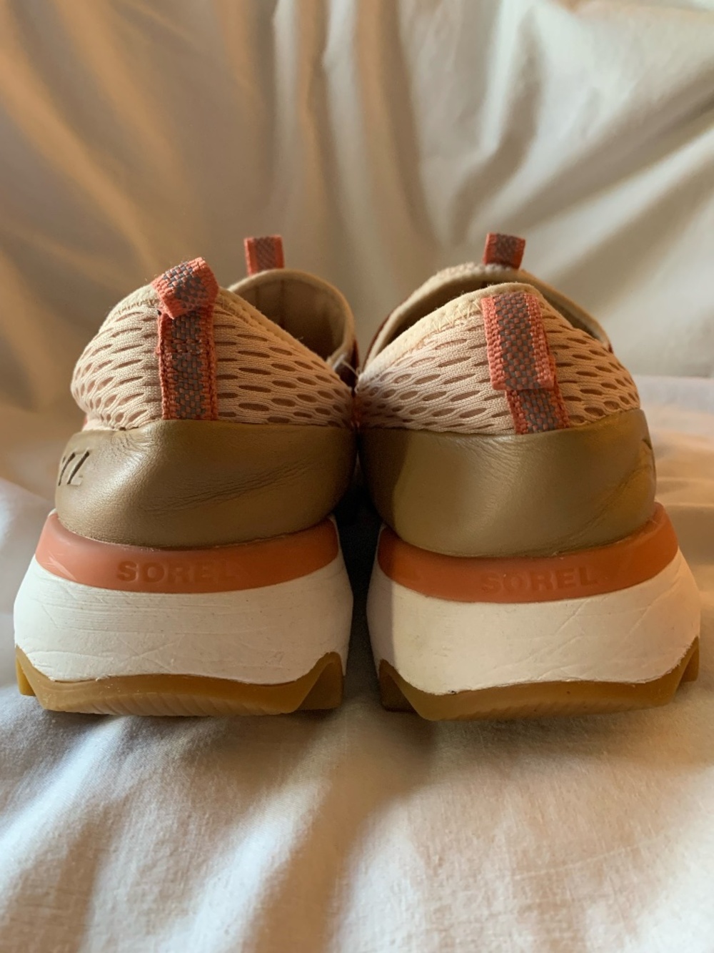 Sorel women's 'Kinetic Impact Strap Sneakers' in beige & peach - Picture 4 of 11